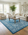 Charleston Elegance Collection Area Rug - Harborview Rectangle Blue  lifestyle 47