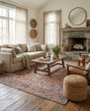 Savannah Threads Collection Area Rug - Tybee Rectangle Peach pink  lifestyle 38