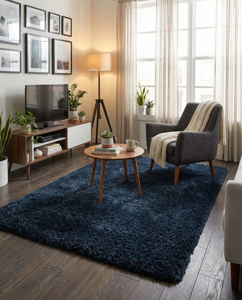 Eternal Plush Oasis Collection Area Rug -  Tranquility (Cobalt) Rectangle Cobalt  lifestyle 10