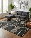 Urban Terrace Collection Area Rug -  Greenwich Rectangle Black and White  lifestyle 40