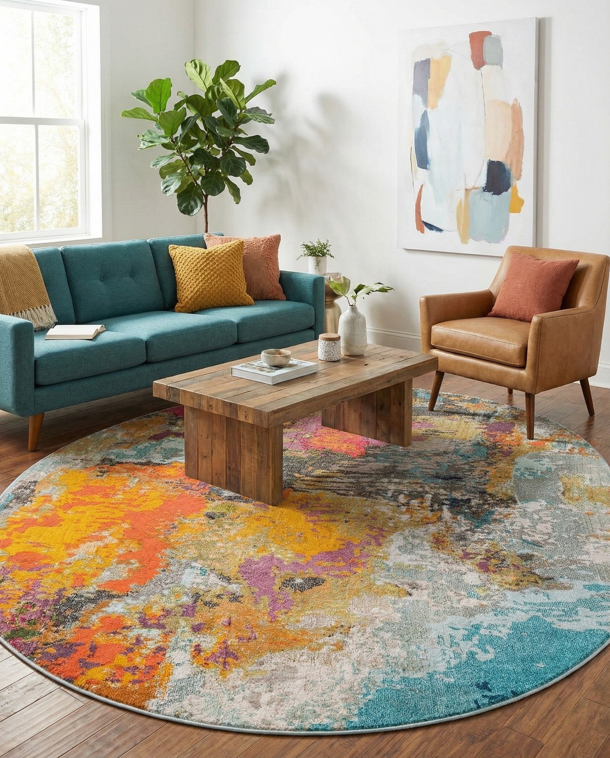 Colorburst Oasis Collection Area Rug -  Spectrum Oval Multi  lifestyle 83