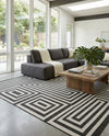 Urban Terrace Collection Area Rug -  Flatiron Rectangle Black and White  lifestyle 31