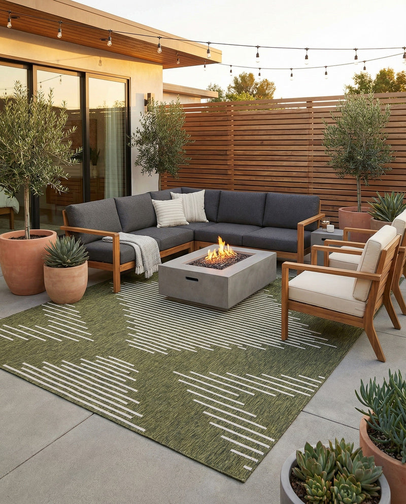 Urban Terrace Collection Area Rug -  Chelsea (Green) Rectangle Green  lifestyle 8
