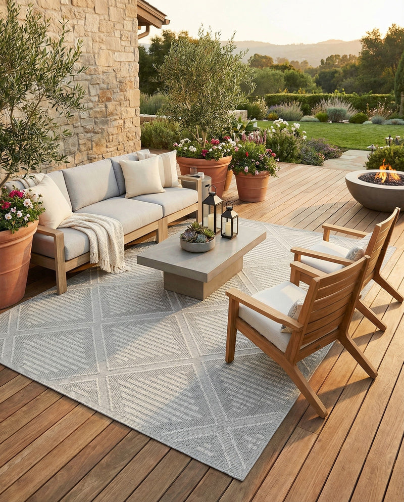Savannah Pergola Collection Area Rug -  Eden Rectangle Light Gray  lifestyle 28