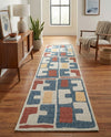 Coastal Terrace Collection Area Rug -  Sail Runner Ivory and Blue  lifestyle 47
