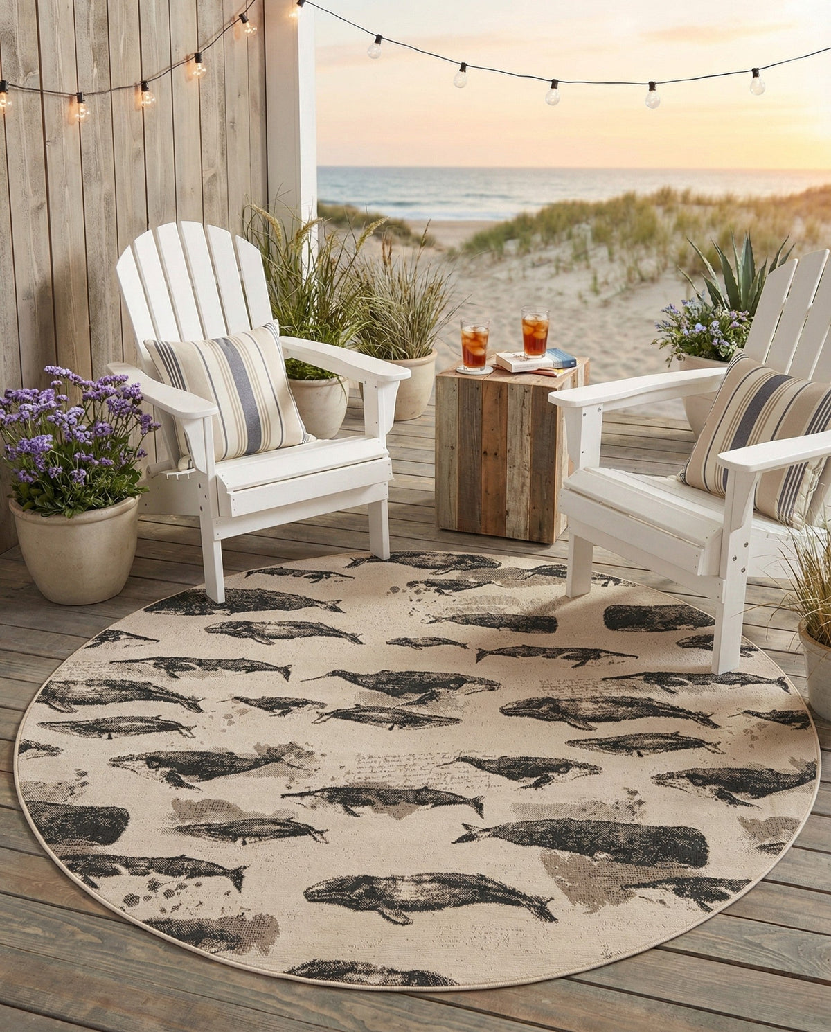 Seaside Haven Rugs Collection Area Rug -  Seabreeze Round Beige  lifestyle 87