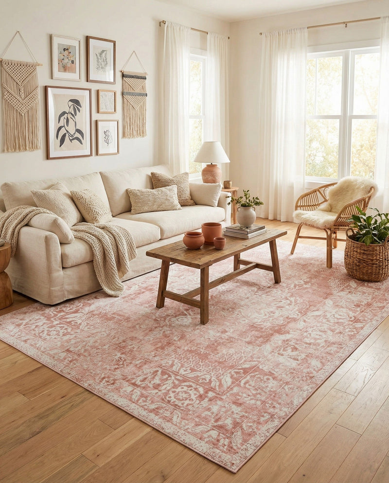 Cambridge Classics Collection Area Rug -  Magdalene (Pink) Rectangle Pink  lifestyle 13