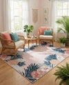 Seaside Blooms Collection Area Rug - Haven Rectangle Pink  lifestyle 10