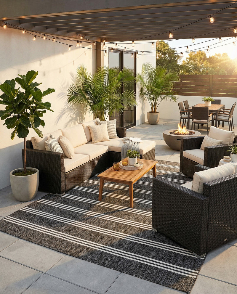 Urban Oasis Rugs Collection Area Rug -  District (Charcoal) Rectangle Charcoal  lifestyle 37