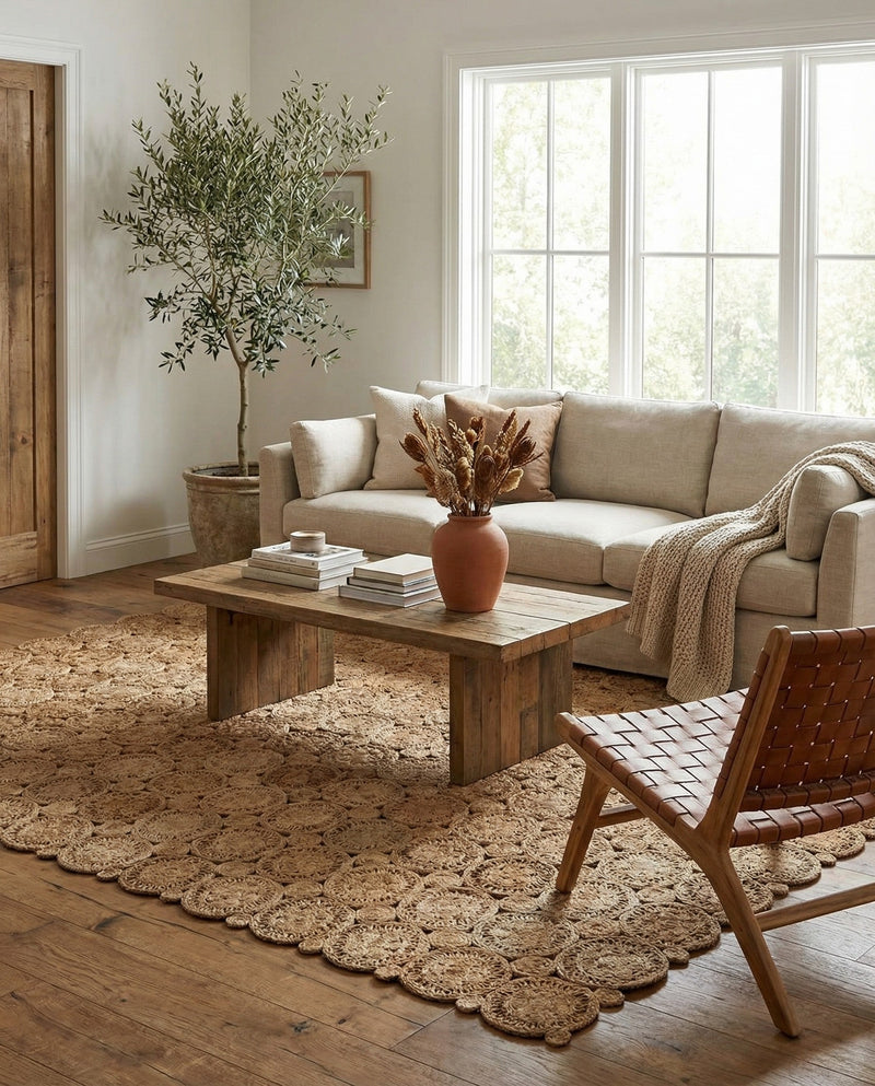 Woven Seaside Jute Collection Area Rug - Whittaker Rectangle Natural  lifestyle 10