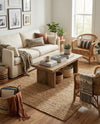 Woven Seaside Jute Collection Area Rug - Savannah (Natural) Rectangle Natural  lifestyle 18