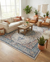 Seville Stripes Collection Area Rug - Cadiz (Blue) Rectangle Blue  lifestyle 13