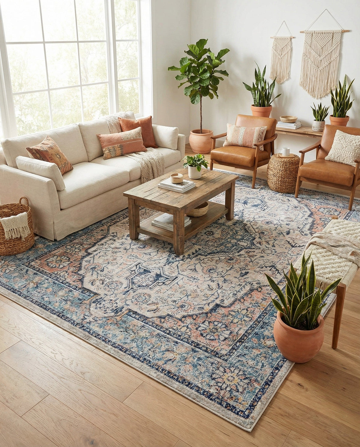 Seville Stripes Collection Area Rug - Cadiz (Blue) Rectangle Blue  lifestyle 13