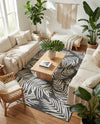 Seaside Blooms Collection Area Rug - Verdure (Charcoal) Rectangle Charcoal  lifestyle 24