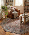 Vintage Memories Collection Area Rug -  Reverie Octagon Rust Red and Brown  lifestyle 43