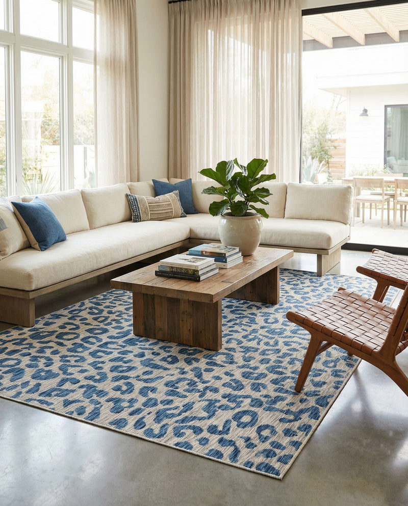 Savannah Escape Collection Area Rug -  Amazon (Blue) Rectangle Blue  lifestyle 7