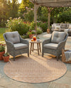 Garden Lattice Charm Collection Area Rug -  Pergola (Beige) Round Beige  lifestyle 43