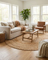 Woven Seaside Jute Collection Area Rug - Varadero Round Natural  lifestyle 34