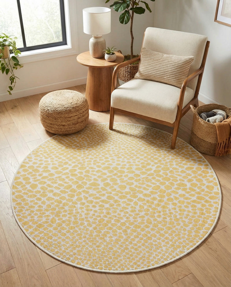 Urban Oasis Rugs Collection Area Rug -  Terrace (Yellow Ivory) Round Yellow Ivory  lifestyle 28