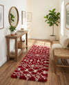 Berber Lattice Shag Collection Area Rug - Atlas (Burgundy Red) Runner Burgundy Red  lifestyle 29
