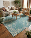 Desert Nomad Terrace Collection Area Rug - Sahara (Light Aqua) Square Light Aqua  lifestyle 71