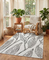 Seaside Blooms Collection Area Rug -  Evergreen (Charcoal Ivory) Rectangle Charcoal Ivory  lifestyle 8