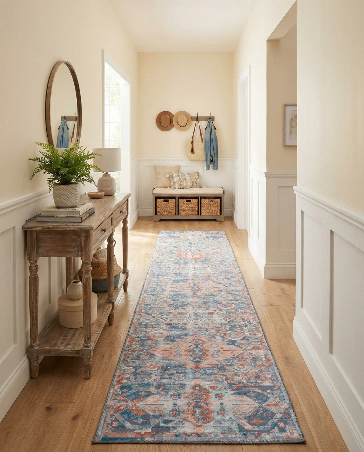 Heritage Elegance Collection Area Rug -  Potala Runner Blue  lifestyle 95