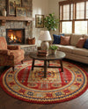 Persian Elegance Collection Area Rug -  Zanjan Round Red  lifestyle 41
