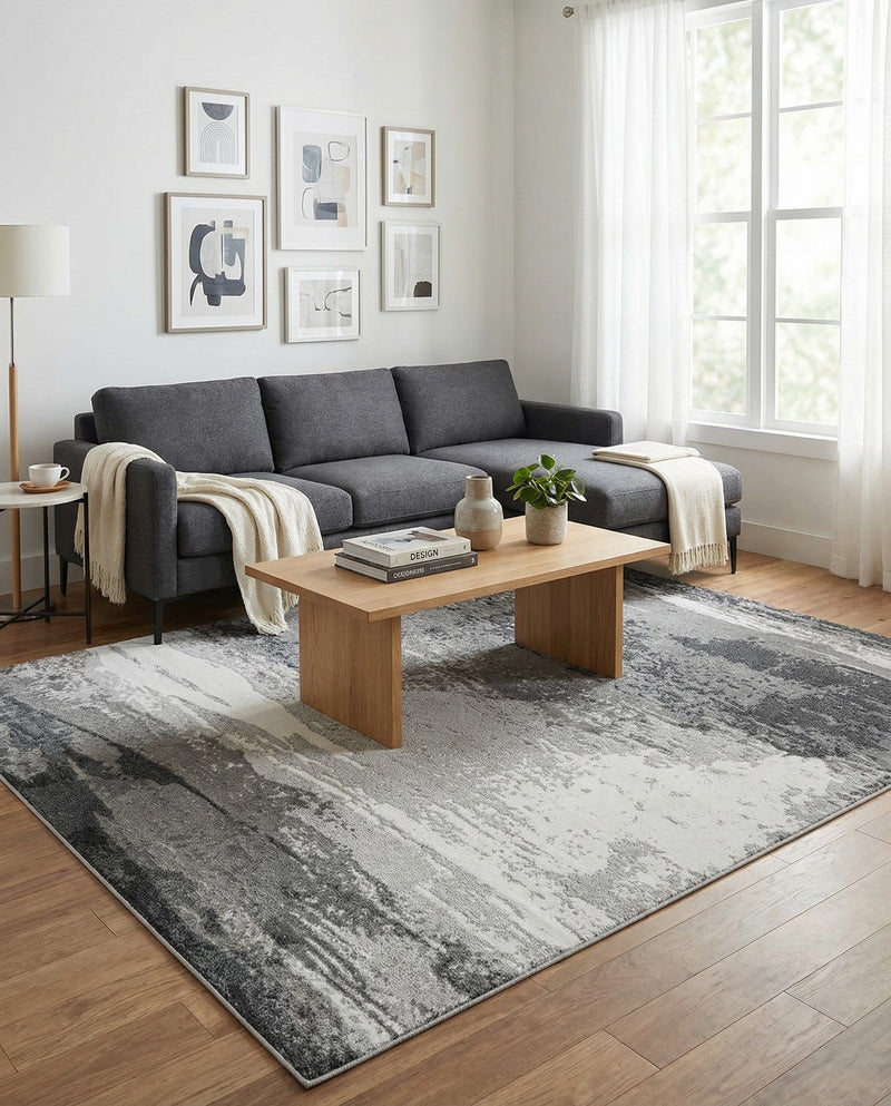 Copenhagen Edge Collection Area Rug - Nyhavn Rectangle Black  lifestyle 46