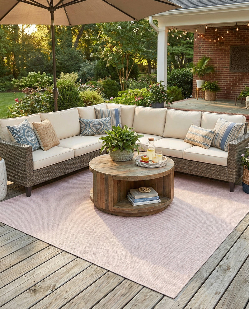 Seaside Serenity Collection Area Rug - Veranda (Whisper Pink) Square Whisper Pink  lifestyle 27