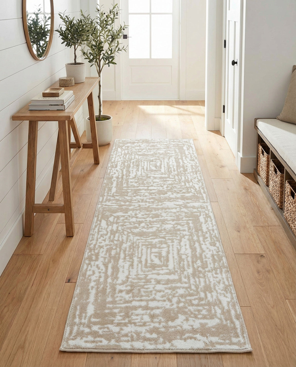 Sanctuary Retreat Collection Area Rug -  Asylum Runner White Bone  lifestyle 159