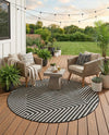 Urban Terrace Collection Area Rug -  Astoria (Black and White) Round Black and White  lifestyle 71