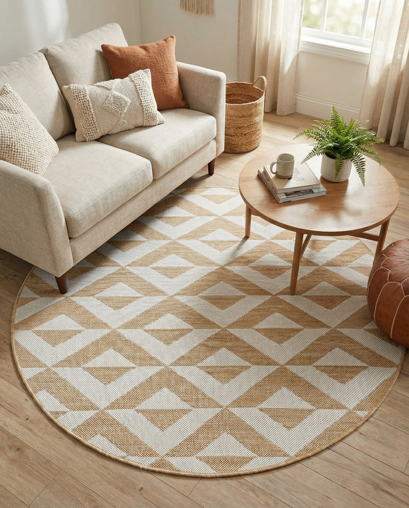 Urban Oasis Rugs Collection Area Rug -  Highrise (Beige) Round Beige  lifestyle 27