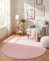 Trellis Mosaic Collection Area Rug - Arborville (Light Pink) Oval Light Pink  lifestyle 38