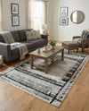 Marrakech Mosaic Collection Area Rug -  Sahara Rectangle Black and White  lifestyle 15