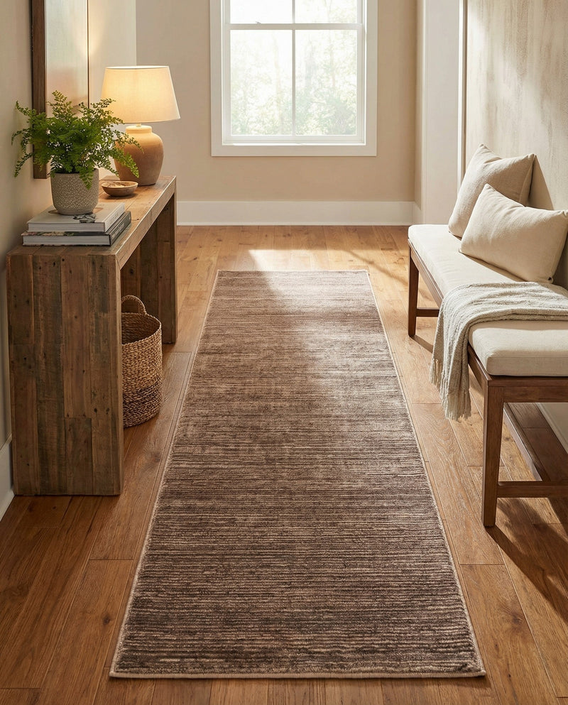 Bloomsbury Elegance Collection Area Rug -  Kensington (Brown) Runner Brown  lifestyle 37