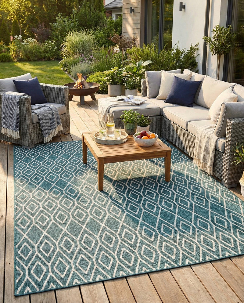 Urban Oasis Rugs Collection Area Rug -  Boulevard (Teal) Rectangle Teal  lifestyle 9