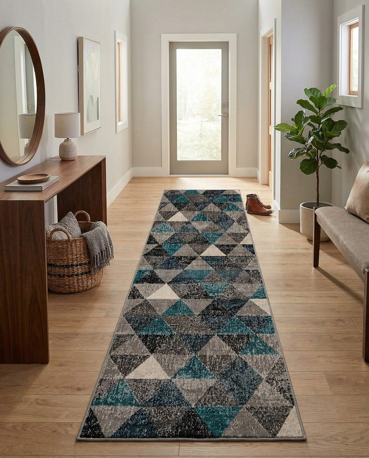 Seville Elegance Collection Area Rug -  Malaga Runner Gray  lifestyle 87