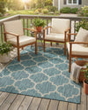 Savannah Pergola Collection Area Rug - Arbor (Teal) Rectangle Teal  lifestyle 28