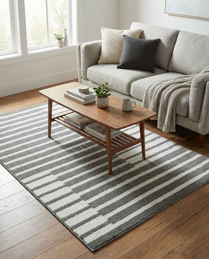 Copenhagen Edge Collection Area Rug -  Vesterbro Rectangle Gray  lifestyle 44