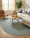 Urban Oasis Rugs Collection Area Rug -  Rooftop (Teal) Oval Teal  lifestyle 50