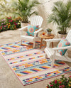 Bahama Breeze Outdoor Collection Area Rug -  Bimini Rectangle Pink  lifestyle 55