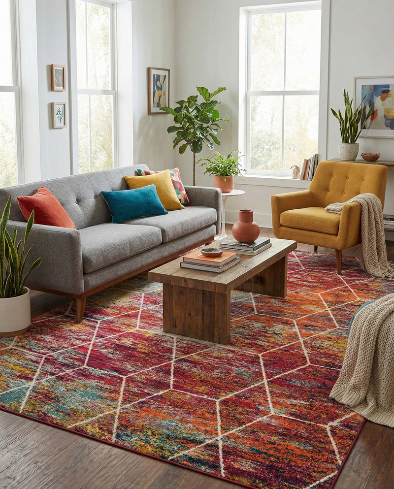 Trellis Mosaic Collection Area Rug - Arborville (Multi) Rectangle Multi  lifestyle 24