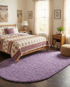 Plush Oasis Collection Area Rug - Serenity (Lilac) Oval Lilac  lifestyle 49