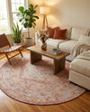 Patio Heritage Collection Area Rug -  Augusta (Rust Red) Round Rust Red  lifestyle 47