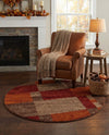 Autumn Meadow Collection Area Rug -  Sycamoreside (Multi) Round Multi  lifestyle 70