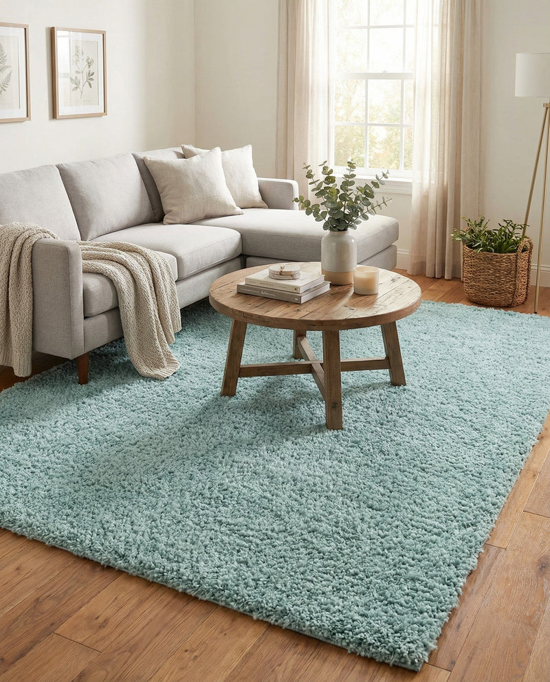 Alpine Plush Collection Area Rug -  Cortina (Aqua) Rectangle Aqua  lifestyle 3