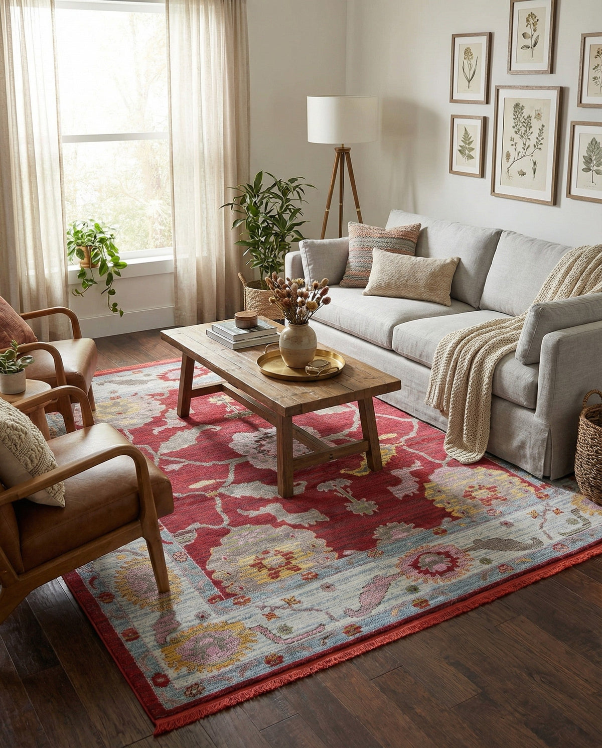 Arcadia Rugs Collection Area Rug - Eden (Red) Square Red  lifestyle 87