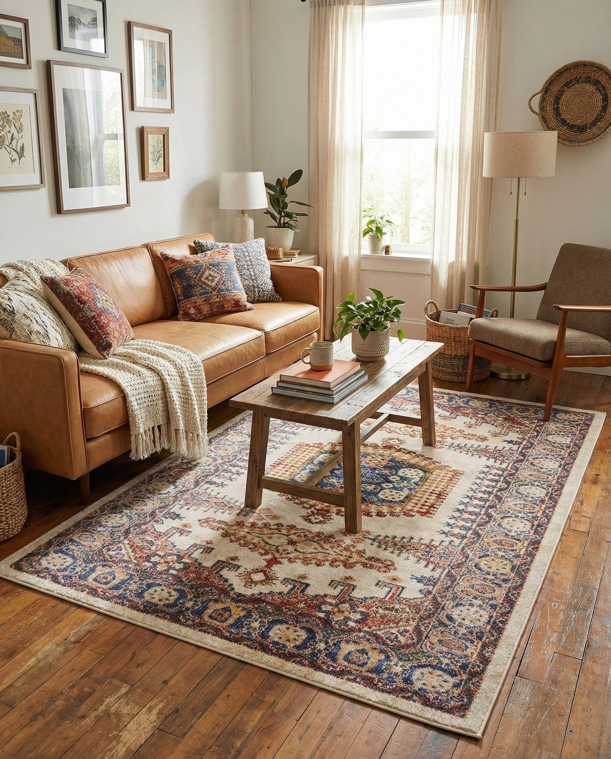 Eden Oasis Collection Area Rug -  Refuge (Cream) Rectangle Cream  lifestyle 9