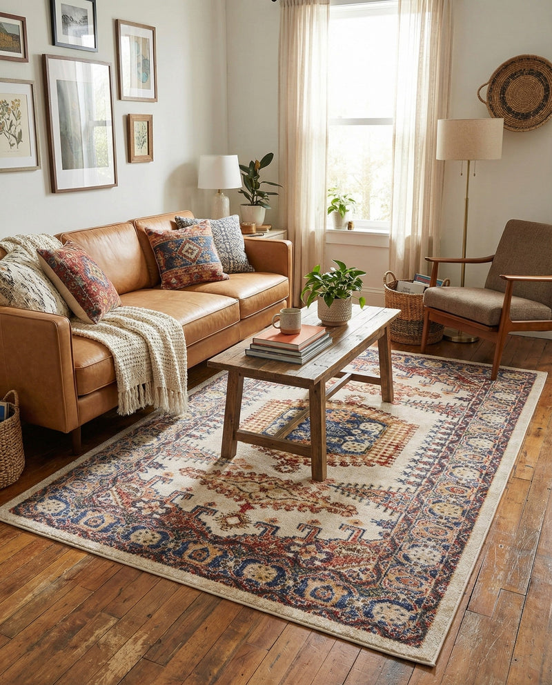 Eden Oasis Collection Area Rug -  Refuge (Cream) Rectangle Cream  lifestyle 9